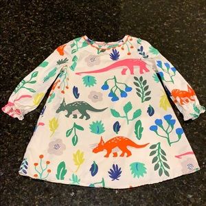 Mini Boden Girls LS Dinosaur Dress - 18-24m